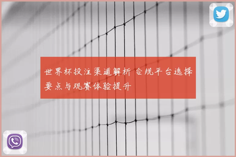 世界杯投注渠道解析 合规平台选择要点与观赛体验提升